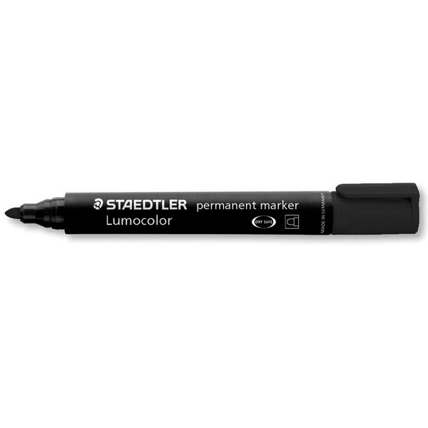 Marcatore Staedtler lumocolor permanent 352 nero p. tonda