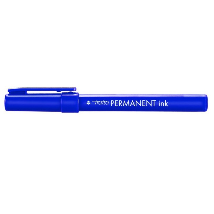 Scatola 12 marcatori Tratto Permanent Ink blu