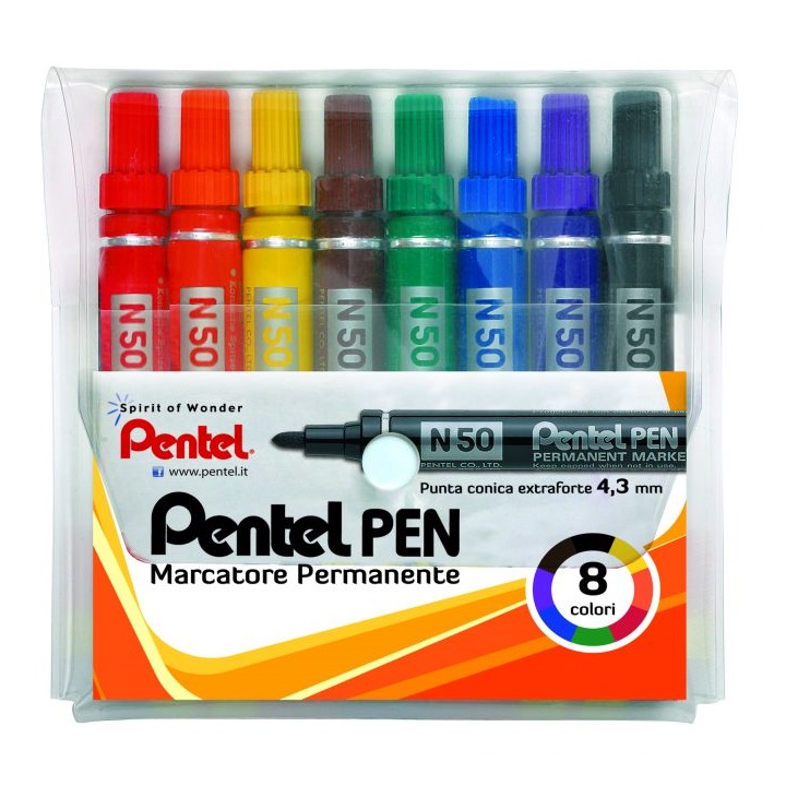 Astuccio 8 marcatori Pentel N50 colori assortiti